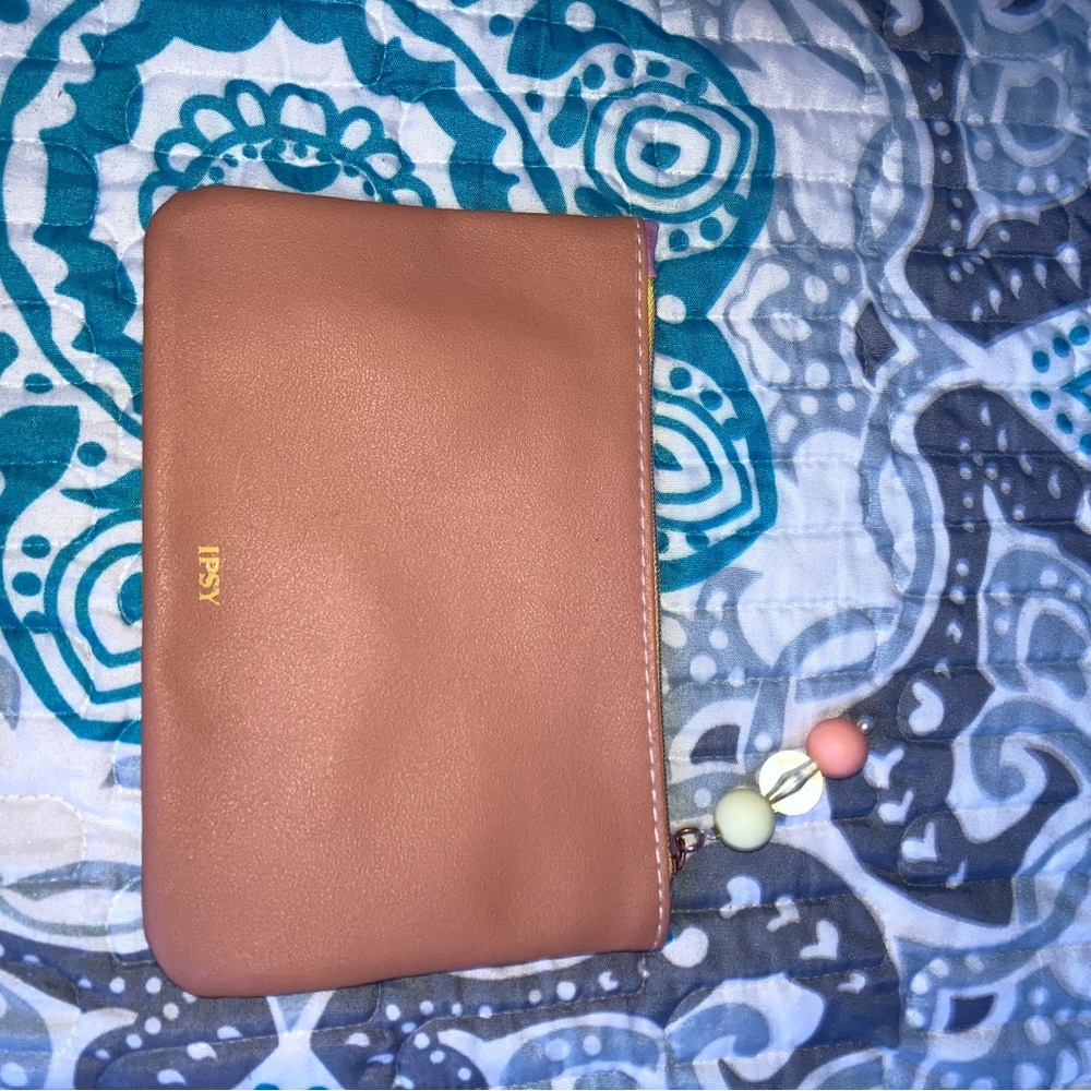 Blush Pink Wristlet with Beaded Zipper Pull